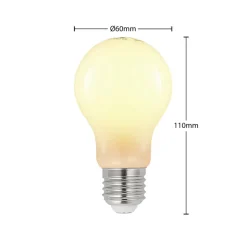 LED-pære E27 6W 2.700 K dæmpes opal 2 stk