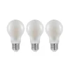 LED-pære E27 8W 2.700 K dæmpes opal 3 stk
