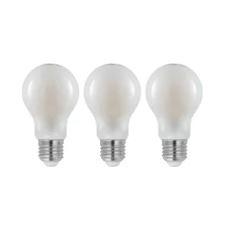 LED-pære E27 8W 2.700 K dæmpes opal 3 stk