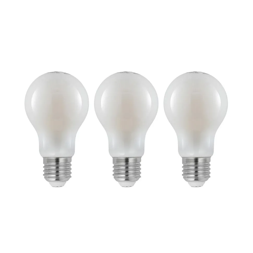 LED-pære E27 8W 2.700 K dæmpes opal 3 stk