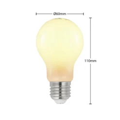 LED-pære E27 8W 2.700 K dæmpes opal 3 stk