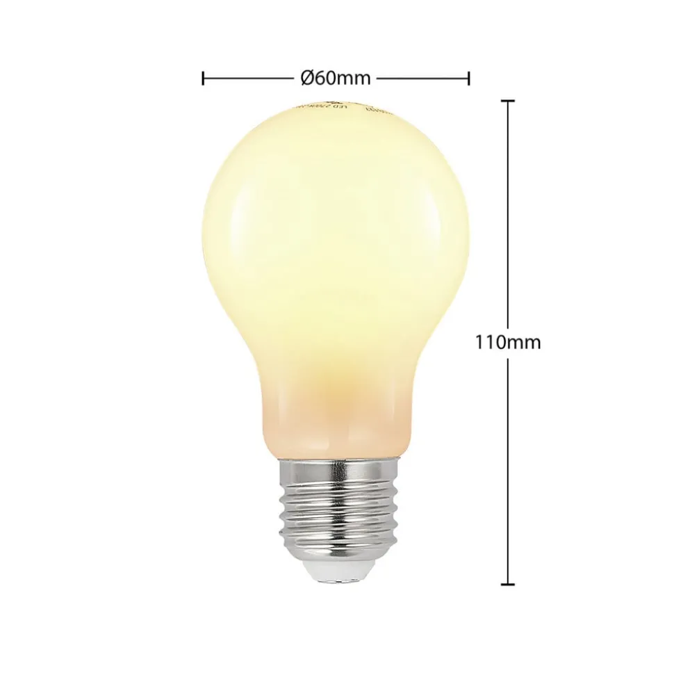 LED-pære E27 8W 2.700 K dæmpes opal 3 stk