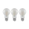 LED-pære E27 6W 2.700 K dæmpes opal 3 stk