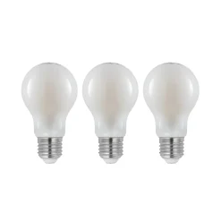 LED-pære E27 6W 2.700 K dæmpes opal 3 stk