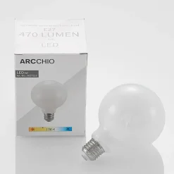 LED-pære E27 4W 2.700K G95 Globe, dæmpbar, opal