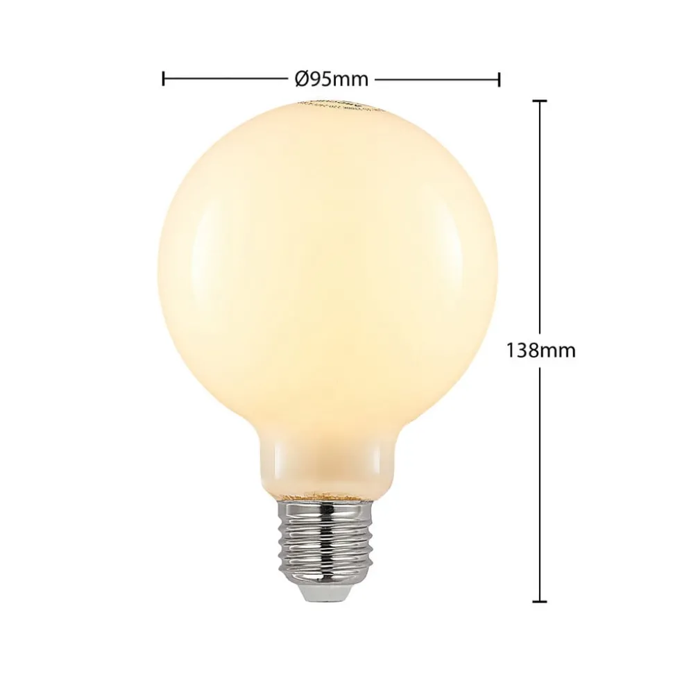 LED-pære E27 4 W 2.700 K G95 globe dæmpes opal, 3