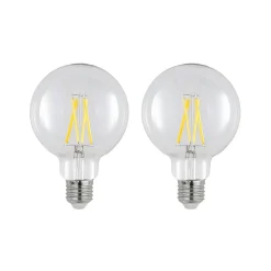 LED-pære E27 8 W 2.700 K G95 globe klar 2 stk