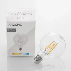 LED-pære E27 8 W 2.700 K G95 globe klar 2 stk