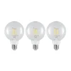 LED-pære E27 4 W 2.700 K G95 globe klar 3 stk