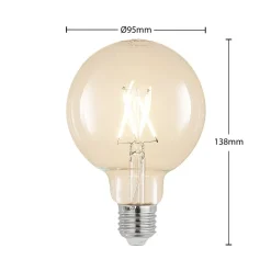 LED-pære E27 4 W 2.700 K G95 globe klar 3 stk