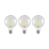 LED-pære E27 8 W 2.700 K G95 globe klar 3 stk