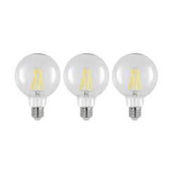 LED-pære E27 8 W 2.700 K G95 globe klar 3 stk