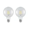 LED-pære E27 4 W 2.700 K G95 globe klar 2 stk