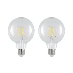 LED-pære E27 4 W 2.700 K G95 globe klar 2 stk