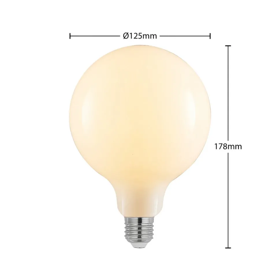 LED-pære E27 6W 2.700 K G125 kan dæmpes opal 3 stk