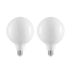 LED-pære E27 6W 2.700 K G125 kan dæmpes opal 2 stk