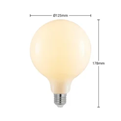 LED-pære E27 6W 2.700 K G125 kan dæmpes opal 2 stk