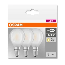 LED-pære E14 4W, varmhvid, 470 lumen, 3er sæt