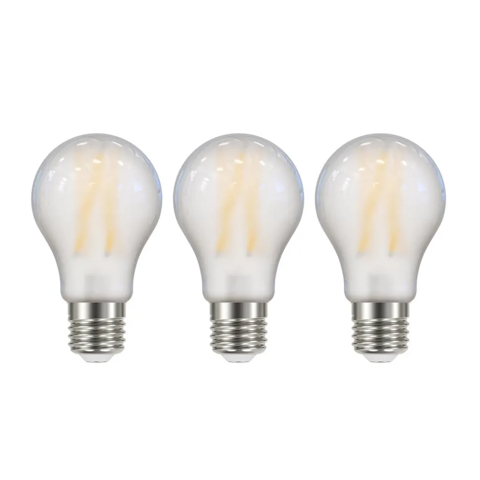 LED-pære Filament mat E27 A60 3,8W 2700K 806 lm 3er