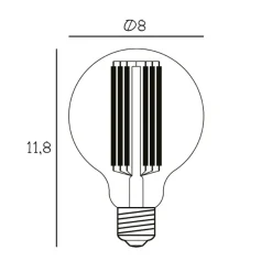 LED-pære Globe, E27, Ø 8 cm, 3,5 W, 2.200 K, dæmpbar