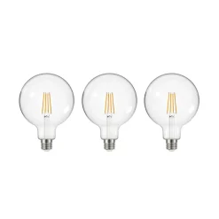 LED-pære med klar glødetråd E27 G125 3,8W 3000K 806lm 3er