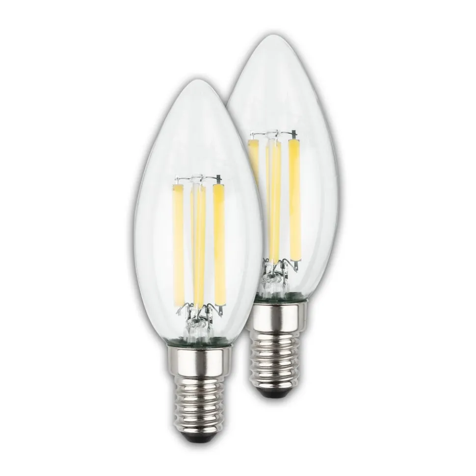 LED-pære stearinlys E14 4W klar 3000K 840 lm energiklasse 2er