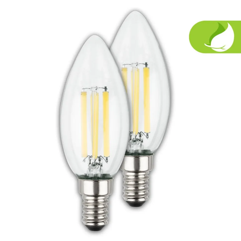 LED-pære stearinlys E14 4W klar 3000K 840 lm energiklasse 2er