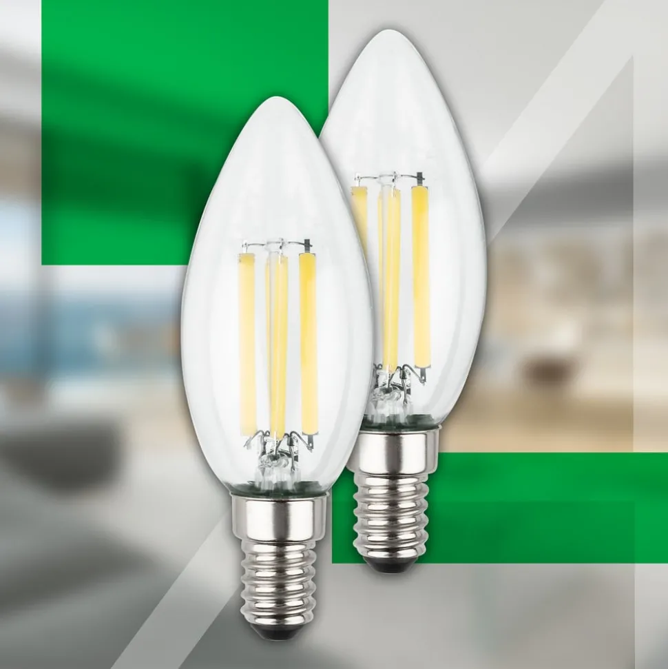 LED-pære stearinlys E14 4W klar 3000K 840 lm energiklasse 2er