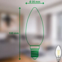 LED-pære stearinlys E14 2,5W klar 3000K 525 lm energiklasse 2er