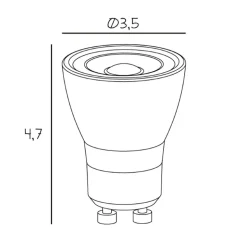 LED-reflektorpære Mini Spot, GU10, 5 W, 3.000 K, dæmpbar