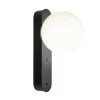 LEDS-C4 LED-væglampe Perlina, USB-port, sort, stål