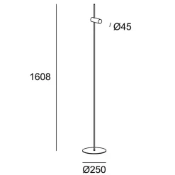 LEDS-C4 Nude Single gulvlampe E27 grå/sort