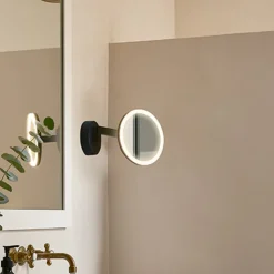 LEDS-C4 Vanity vægspejl med LED, 3.000 K, sort