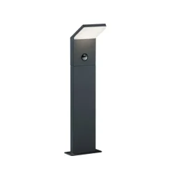 LED-sensor-vejlampe PEARL, højde 50 cm, antracitgrå metal, IP54