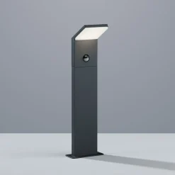 LED-sensor-vejlampe PEARL, højde 50 cm, antracitgrå metal, IP54