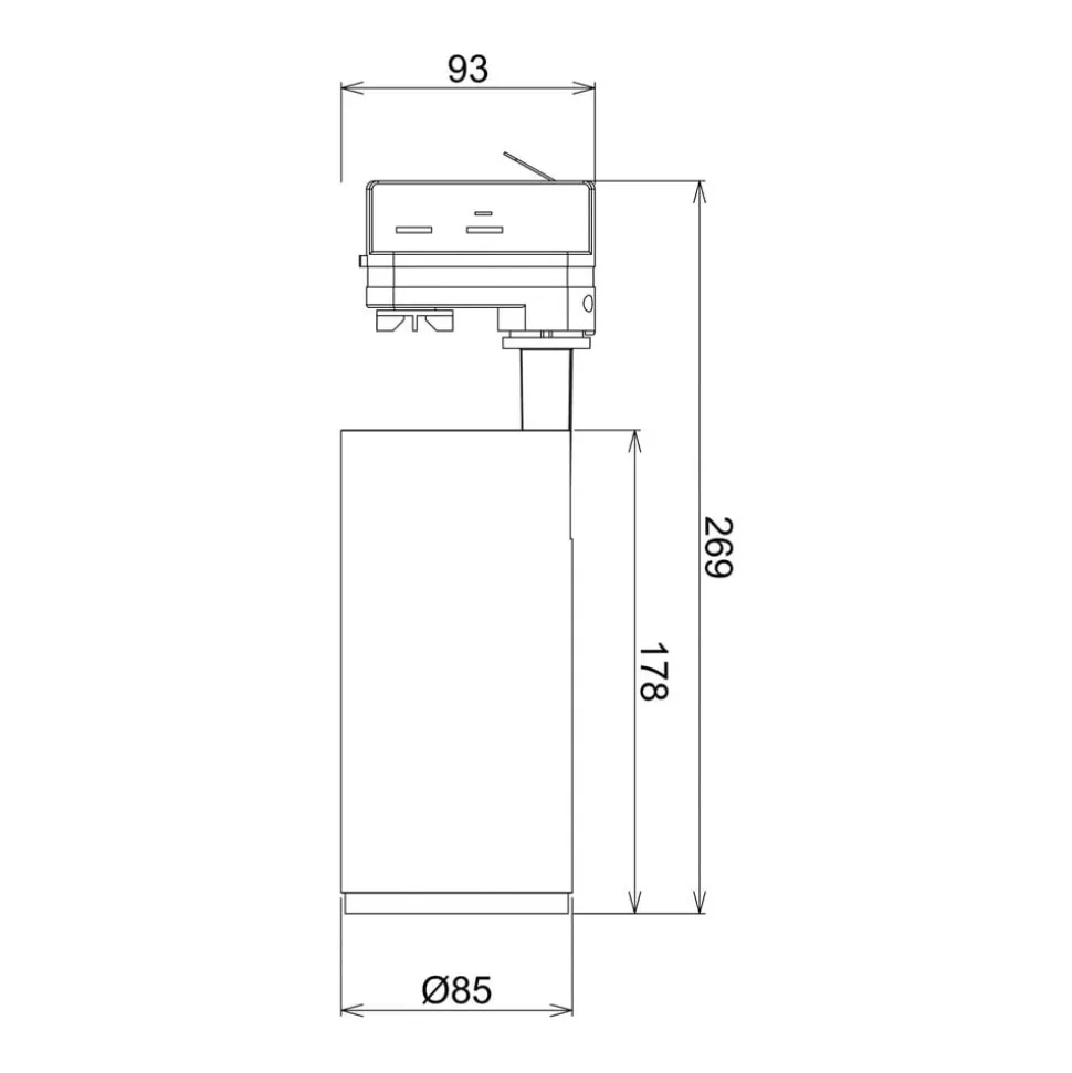 LED-skinnespot Lucea 3-faset 20W sort