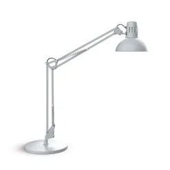LED-skrivebordslampe MAULstudy, sølvfarvet, 49 cm, E27
