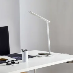 LED-skrivebordslampe Orbit med induktion sølv