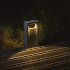 LED-sokkellampe Glint, 3000K, 40 cm, grå, beton, IP55