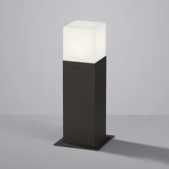 LED-sokkellampe HUDSON, antracit, højde 30 cm, metal IP44
