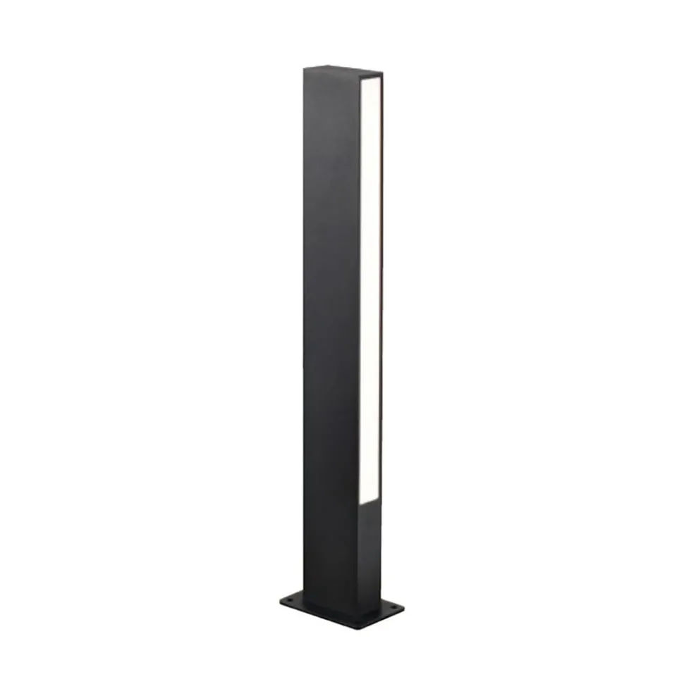 LED-sokkellampe Lir, højde 60 cm, mørkegrå metal, 2 lyskilder