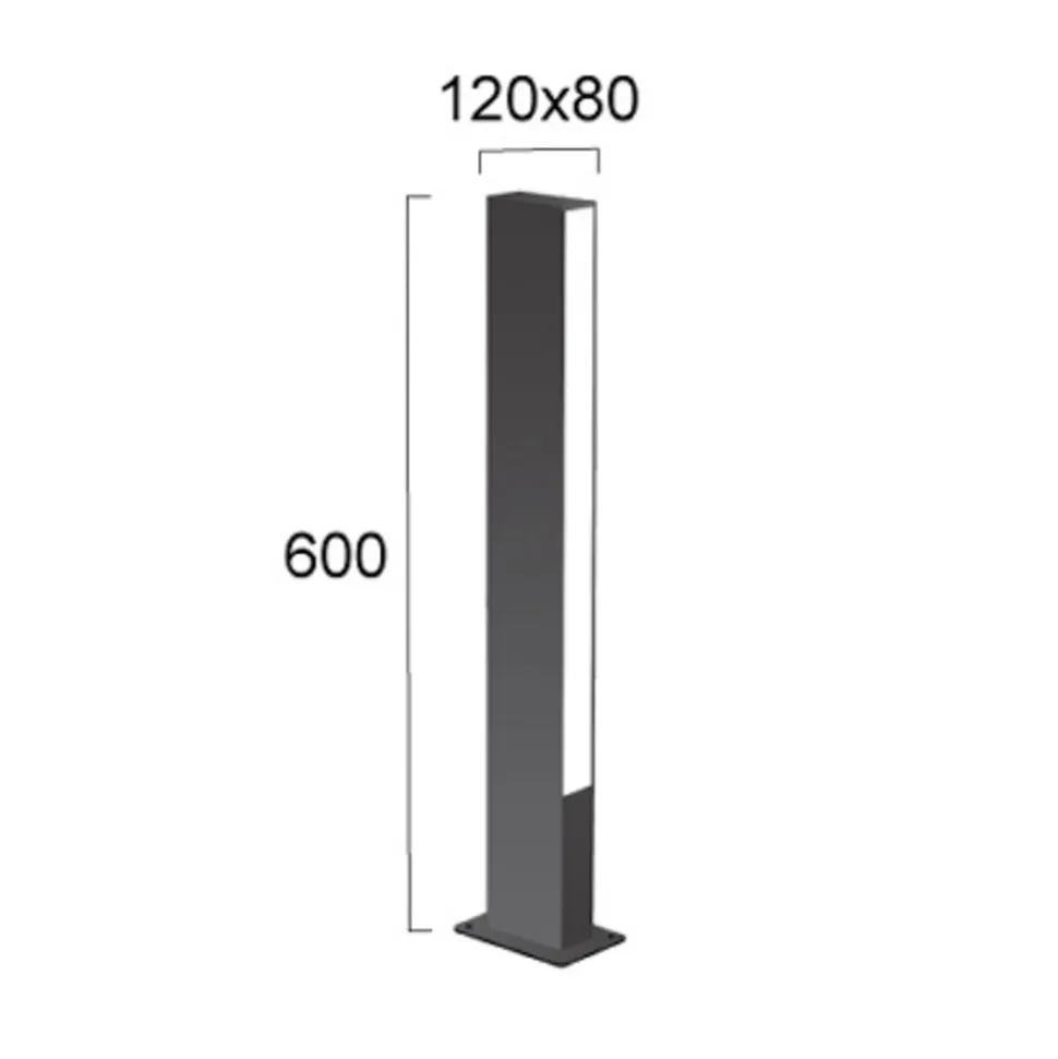LED-sokkellampe Lir, højde 60 cm, mørkegrå metal, 2 lyskilder