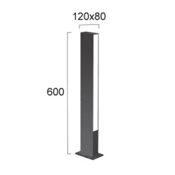 LED-sokkellampe Lir, højde 60 cm, mørkegrå metal