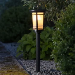 LED-sokkellampe solcelle Flame med flammeeffekt