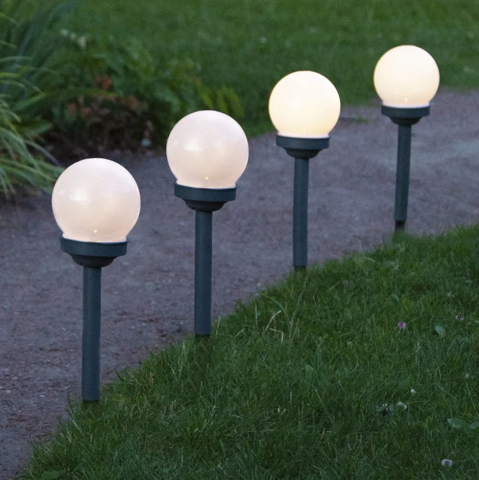 LED-sokkellampe solcelle Globus i sæt af 4