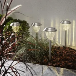 LED-sokkellampe solcelle Palma i sæt af 4