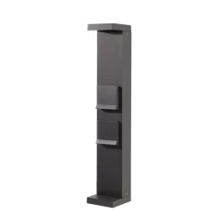 LED-sokkellampe Stikkontaktkolonne Lerna, 60 cm, aluminium mørkegrå