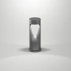 LED-sokkellampe Teo, 30 cm høj, sort, metal, IP65