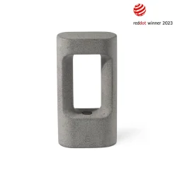 LED-sokkellampe Totem, grå, beton, højde 28,5 cm