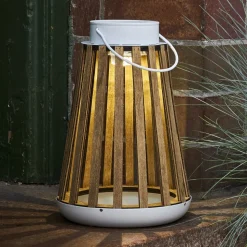 LED solar bordlampe Catania lavet af birketræ